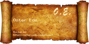 Oster Ede névjegykártya